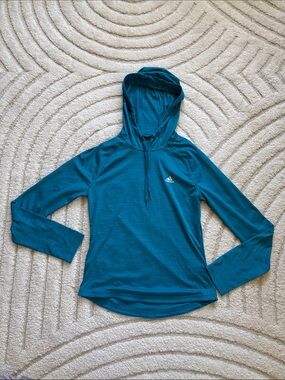 adidas Teal Hooded Long-Sleeve Women's Top